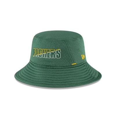 Green Green Bay Packers Hat - New Era NFL Official Summer Sideline Stretch Bucket Hat USA8625701